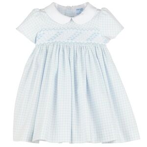 Luli and Me Blue and White Checkered Baby Dress